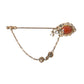 Dolce & Gabbana Gold Brass Crystal Chain 925 Sterling Silver Pin Brooch