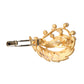 Dolce & Gabbana Gold Brass Leaf Embellished Jewelry Brooch Hair Pin