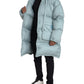 Dolce & Gabbana Light Blue Quilted Hooded Puffer Jacket Men