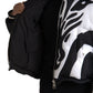 Dolce & Gabbana Black White Stripes Hooded Puffer Jacket