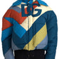 Dolce & Gabbana Multicolor Logo Windbreaker Puffer Jacket