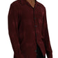 Dolce & Gabbana Maroon Crown Jacquard Silk Long Sleeve Shirt