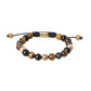 Nialaya CZ Ball Tiger Eye Stone Copper Beaded Men Bracelet