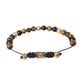 Nialaya CZ Ball Tiger Eye Stone Copper Beaded Men Bracelet