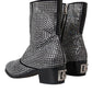 Dolce & Gabbana Black Rhinestone Crystal Chelsea Boots Shoes