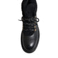 Dolce & Gabbana Black Leather Bernini Shearling Boots Shoes