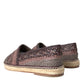 Dolce & Gabbana Brown Buffalo Leather Espadrille Flats Shoes