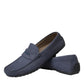 Dolce & Gabbana Blue Calf Leather Slip On Moccasin Shoes