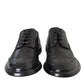 Dolce & Gabbana Black Leather Oxford Wingtip Formal Men Shoes