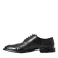 Dolce & Gabbana Black Leather Oxford Wingtip Formal Men Shoes