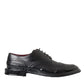 Dolce & Gabbana Black Leather Oxford Wingtip Formal Men Shoes