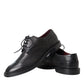 Dolce & Gabbana Black Leather Oxford Wingtip Formal Men Shoes