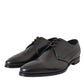 Dolce & Gabbana Black Leather Derby Formal Dress Men Shoes