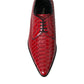 Dolce & Gabbana Red Textured Varnished Derby Men Formal Shoes