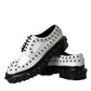 Dolce & Gabbana Black White Embellished Derby Formal Shoes