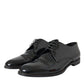 Dolce & Gabbana Black Patent Leather Derby Formal Dress Shoes