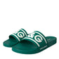 Dolce & Gabbana Green White Sandals Rubber Beachwear Shoes