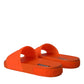 Dolce & Gabbana Orange Rubber Slides Sandals Beachwear Shoes