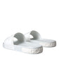 Dolce & Gabbana White Rubber Slides Sandals Beachwear Shoes