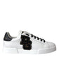 Dolce & Gabbana White Leather DG Logo Casual Low Top Sneakers Shoes