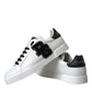 Dolce & Gabbana White Leather DG Logo Casual Low Top Sneakers Shoes