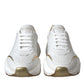 Dolce & Gabbana White Gold DAYMASTER Leather Sneakers Shoes