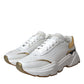 Dolce & Gabbana White Gold DAYMASTER Leather Sneakers Shoes