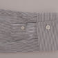 Frankie Morello Elegant White & Blue Striped Casual Shirt