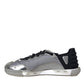 Dolce & Gabbana Silver Black Nylon NS1 Low Top Sneakers Men Shoes