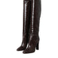 Dolce & Gabbana Brown Exotic Leather Heels High Boots Shoes