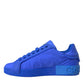 Dolce & Gabbana Blue Leather Fabric Low Top Sneakers Shoes