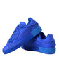 Dolce & Gabbana Blue Leather Fabric Low Top Sneakers Shoes