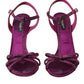 Dolce & Gabbana Purple Strass Ankle Strap Heels Sandals Shoes