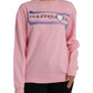 Philippe Model Pink Cotton Logo Print Long Sleeves Pullover Sweater