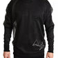 Dolce & Gabbana Black Logo Crewneck Long Sleeve Pullover Sweater