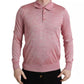 Dolce & Gabbana Pink Polyester Collared Men Pullover Sweater