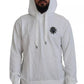 Dolce & Gabbana White Cotton Hooded Sweatshirt Logo Sweater