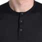 Dolce & Gabbana Black Buttoned Roundneck Short Sleeve T-shirt