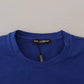 Dolce & Gabbana Blue Logo Print Crewneck Cotton T-shirt