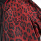 Dolce & Gabbana Red Leopard Bomber Short Coat Jacket