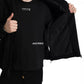 Dolce & Gabbana Black Cotton Hooded Logo Bomber Men Jacket