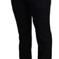 Dolce & Gabbana Black Cotton Stretch Dress Formal Pants