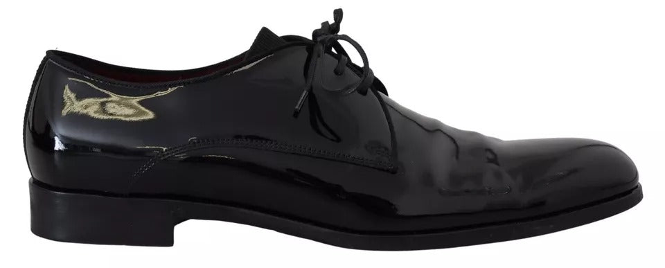 Dolce & Gabbana Black Patent Leather Derby Dress Shoes