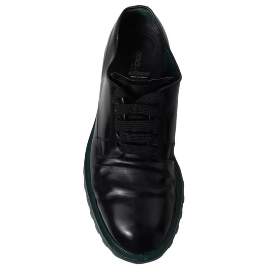 Dolce & Gabbana Black Leather Derby Formal Dress Shoes