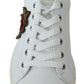 Dolce & Gabbana White Leather Heart Low Top Sneakers Men Shoes