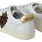 Dolce & Gabbana White Leather Heart Low Top Sneakers Men Shoes