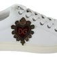 Dolce & Gabbana White Leather Heart Low Top Sneakers Men Shoes