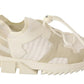 Dolce & Gabbana White Fabric Suede Sorrento Lace Up Sneakers Shoes