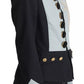 Dolce & Gabbana Blue Button Crystal Embellished Cotton Jacket