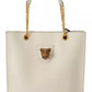 Dolce & Gabbana White Crystal Leopard Head Leather JUNGLE Tote Bag